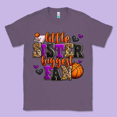 Little Sister Biggest Fan Basketball Classic Tee Designed By Jasminsmagicworld
