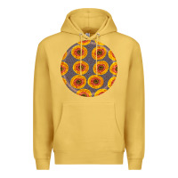 Antique Gold african fabric pattern round earrings 4 Premium Hoodie - BundleAndBundleShop