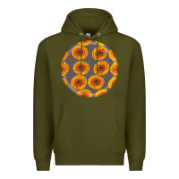 Army Green african fabric pattern round earrings 4 Premium Hoodie - BundleAndBundleShop