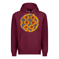 Burgundy african fabric pattern round earrings 4 Premium Hoodie - BundleAndBundleShop