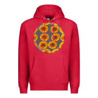 Cardinal african fabric pattern round earrings 4 Premium Hoodie - BundleAndBundleShop
