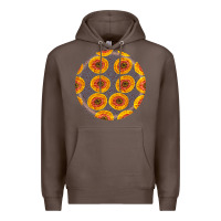 Coffee african fabric pattern round earrings 4 Premium Hoodie - BundleAndBundleShop