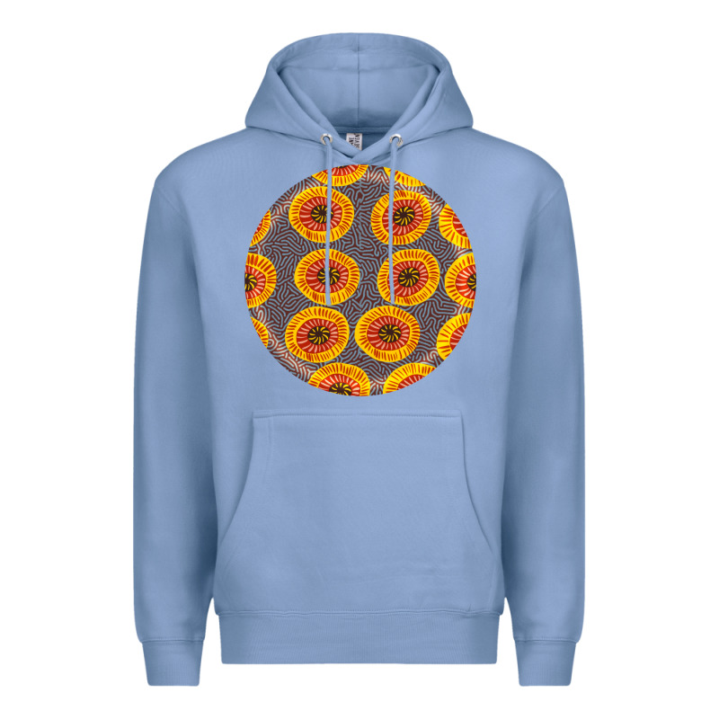 African Fabric Pattern Round Earrings 4 Premium Hoodie by BundleAndBundleShop | Teevron