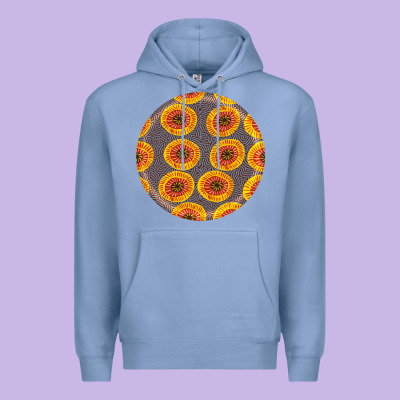 African Fabric Pattern Round Earrings 4 Premium Hoodie Designed By Bundleandbundleshop
