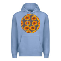 Colony Blue african fabric pattern round earrings 4 Premium Hoodie - BundleAndBundleShop