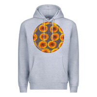 Heather Grey african fabric pattern round earrings 4 Premium Hoodie - BundleAndBundleShop