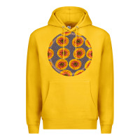 Lemon african fabric pattern round earrings 4 Premium Hoodie - BundleAndBundleShop