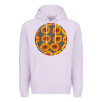 Lilac african fabric pattern round earrings 4 Premium Hoodie - BundleAndBundleShop
