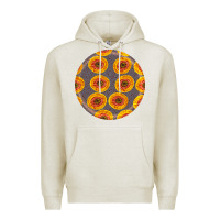 Oatmeal Heather african fabric pattern round earrings 4 Premium Hoodie - BundleAndBundleShop