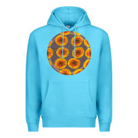 Ocean Blue african fabric pattern round earrings 4 Premium Hoodie - BundleAndBundleShop