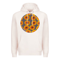 Pale Pink african fabric pattern round earrings 4 Premium Hoodie - BundleAndBundleShop