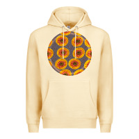 Pina Colada african fabric pattern round earrings 4 Premium Hoodie - BundleAndBundleShop