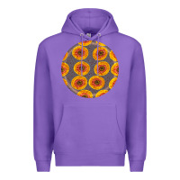 Purple african fabric pattern round earrings 4 Premium Hoodie - BundleAndBundleShop