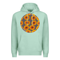 Seafoam african fabric pattern round earrings 4 Premium Hoodie - BundleAndBundleShop