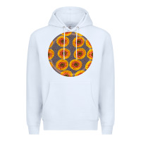 White african fabric pattern round earrings 4 Premium Hoodie - BundleAndBundleShop