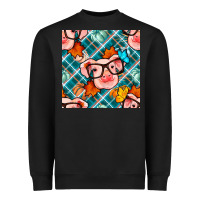 Black fall pig seamless pattern Heavyweight Sweatshirt - BundleAndBundleShop