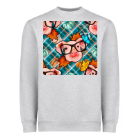 Fall Pig Seamless Pattern Heavyweight Sweatshirt | Teevron