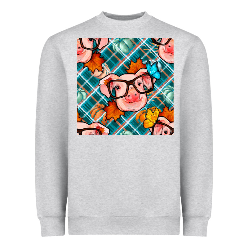 Fall Pig Seamless Pattern Heavyweight Sweatshirt by BundleAndBundleShop | Teevron