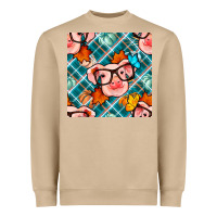 Mushroom fall pig seamless pattern Heavyweight Sweatshirt - BundleAndBundleShop