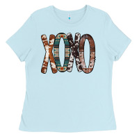 Baby Blue Xoxo Leopard Heart Ladies Tee - Bettercallsaul