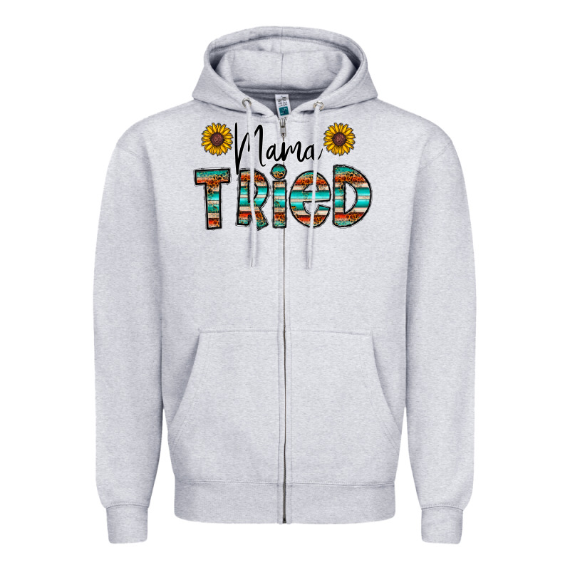 Mama Tried Zipper Hoodie by CowhideDigitalArt | Teevron