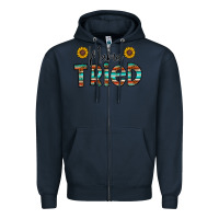 Navy mama tried Zipper Hoodie - CowhideDigitalArt