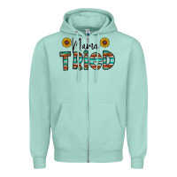 Seafoam mama tried Zipper Hoodie - CowhideDigitalArt