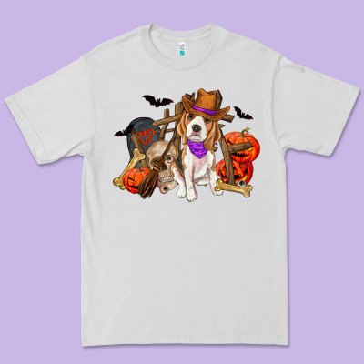 Halloween Beagle Dog Premium Tee Designed By Ranaportraitstore
