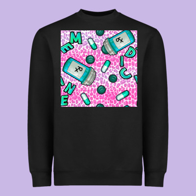 Western Medicine Seamless Pattern Heavyweight Sweatshirt Designed By Bundleandbundleshop