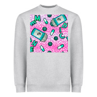 Heather Grey Western Medicine Seamless Pattern Heavyweight Sweatshirt - BundleAndBundleShop