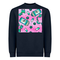 Navy Western Medicine Seamless Pattern Heavyweight Sweatshirt - BundleAndBundleShop