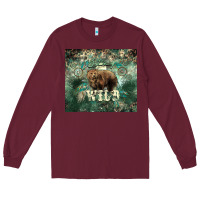Burgundy Stay wild Bear tumbler Long Sleeve Tee - HowdyJamesFarm