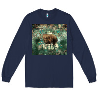 Navy Stay wild Bear tumbler Long Sleeve Tee - HowdyJamesFarm