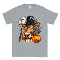 Heather Grey Boo Heifer Cow Halloween Classic Tee - texasbilliewilder