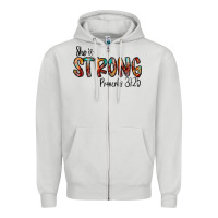 Dove Grey she is strong provebs Zipper Hoodie - CowhideDigitalArt