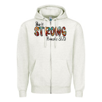Oatmeal Heather she is strong provebs Zipper Hoodie - CowhideDigitalArt