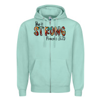 Seafoam she is strong provebs Zipper Hoodie - CowhideDigitalArt