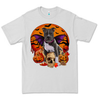 Dove Grey halloween pitbull dog Premium Tee - RanaPortraitStore