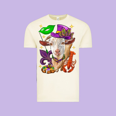 Mardi Gras Goat Vintage Tee Designed By Howdyjamesfarm