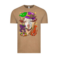 Vintage Coffee Mardi Gras Goat Vintage Tee - HowdyJamesFarm