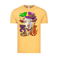 Vintage Mustard Mardi Gras Goat Vintage Tee - HowdyJamesFarm