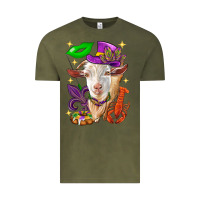 Vintage Olive Mardi Gras Goat Vintage Tee - HowdyJamesFarm