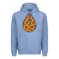 Colony Blue african fabric pattern teardrop earrings 5 Premium Hoodie - BundleAndBundleShop