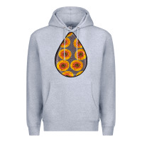 Heather Grey african fabric pattern teardrop earrings 5 Premium Hoodie - BundleAndBundleShop