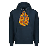 Navy african fabric pattern teardrop earrings 5 Premium Hoodie - BundleAndBundleShop