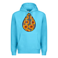 Ocean Blue african fabric pattern teardrop earrings 5 Premium Hoodie - BundleAndBundleShop