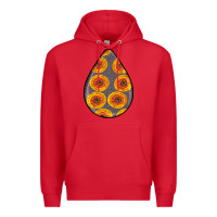 Red african fabric pattern teardrop earrings 5 Premium Hoodie - BundleAndBundleShop