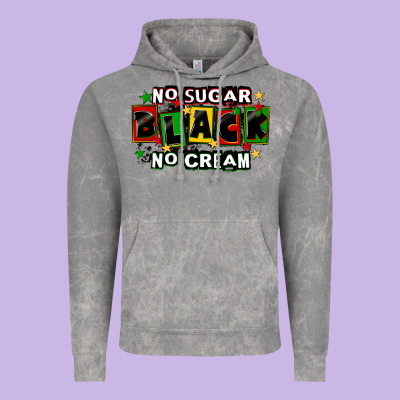 No Sugar No Cream Black Vintage Hoodie Designed By Cowgirlartshop
