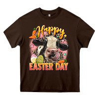 Chocolate Brown Happy Easter Day Heavy Core Tee - LillyAllenDesigns