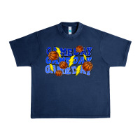 Navy Game day game day game day lightning bolt Urban Heavy Tee - HowdyJamesFarm